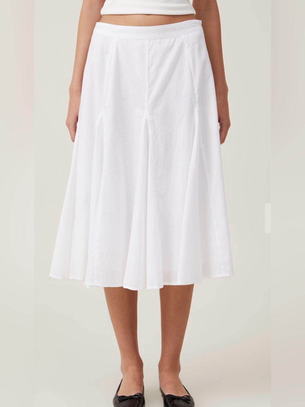 Cotton On White 100% Cotton Midi Skirt | Cottagecore Coastal Grandma Resort | 10